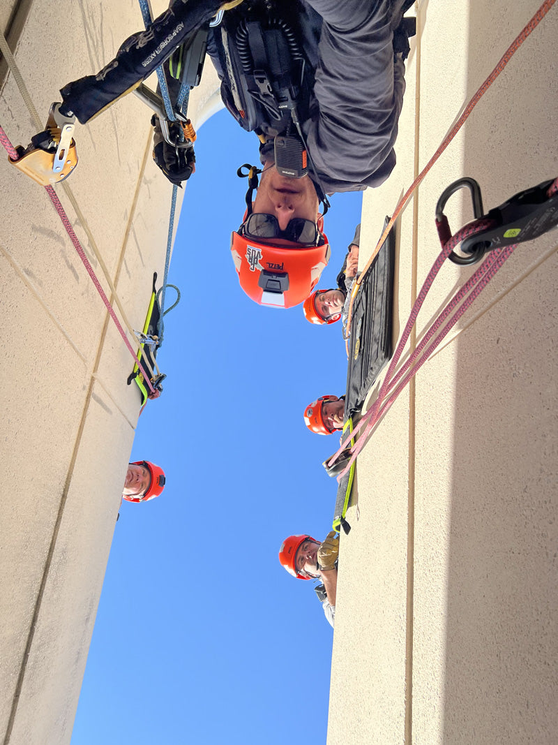 POV shot from person being rescued